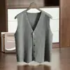 Cardigan de cachemir de punto sin mangas para hombre, color liso, elegante y sencillo, cuello en V, moda Otoño/Invierno 2026, Casual de negocios