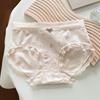 Calcinhas Femininas 10A Antibacterianas de Algodão Puro, Algodão Puro, Forro Estendido e Alargado Renda Alta Elasticidade, Estilo Pastoral
