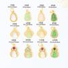 Colgante de calabaza de piedra sintética con incrustaciones de oro antiguo de Vietnam Colgante de oro arena de Vietnam Collar DIY Cuerda trenzada Accesorios de joyería