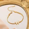 Pulsera Nueva de Acero de Titanio que No se Desvanece para Mujer, Joyería de Mano Versátil Estilo Ins, Pulsera de Moda para Niñas, Gama Alta