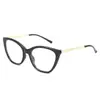 Óculos para Miopia Estilo Gatinho Retro Moderno Armação Preta Europeu e Americano Doce e Cool Sexy para Mulheres com Rosto Quadrado e Redondo Sem Maquiagem Lentes Planas Anti-Luz Azul