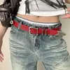 Cinturón Retro Americano Y2K con Patrón de Cocodrilo para Mujer con un Diseño Único y Hebilla Metálica Irregular, Combinado con Jeans y Accesorios