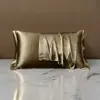 Fronha de Seda Cor Sólida de Verão, Fronha de Gelo de Seda, Fronha de Beleza Tencel, Par, Capa de Travesseiro Única para Casa
