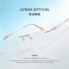Nuevas gafas de moda sin montura para mujer, oro rosa, con diseño geométrico multifacético incrustado de diamantes, efecto adelgazante, modelo K3007
