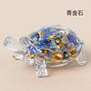Cascalho de cristal natural resina epóxi pequena tartaruga artesanato de cristal decoração de mesa para carro casa ornamentos