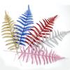 Decoración navideña transfronteriza de oro rosa de 14 cm, hojas de Navidad, adornos para árbol de Navidad, colgante de hoja grande