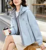 Popular cortavientos para mujer 2026 primavera/otoño nuevo estilo, chaqueta deportiva casual con capucha color block a la moda y elegante para mujeres menudas