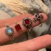 Anillos Vintage Estilo Palacio para Apilar, Anillos Únicos y de Nicho Antiguos para Dedo Índice de Mujer, Anillos Abiertos Ajustables de Alta Gama