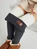 Leggings Esportivos Casuais Grossos de Cor Sólida Populares Transfronteiriços Cintura Alta Elástico Slim Calças de Yoga Esportivas Femininas