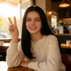 Ventas Directas de Fábrica de Pelucas Europeas y Americanas para Mujeres, Cabello Lacio de Longitud Media, Raya al Medio, Peluca Completa de Fibra Sintética Negra Africana, Suministro Transfronterizo