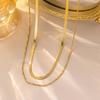 Collar de Acero de Titanio Nuevo de Lujo Ligero para Mujer Explosivo Nicho Japonés y Coreano Simple Geométrico Elegante Versátil Color Libre Cadena para Clavícula
