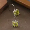 Moda de Celebridad de Internet Exquisito Temperamento Estilo Casual Cuadrado Geométrico Pendientes de Circonita Coloridos Lujo Ligero Pendientes Simples de Gama Alta