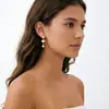 Amazon Pendientes de Botón Nuevos con Colgante de Perla Transfronterizos, Modernos y Frescos, Pendientes de Botón con Pedrería en Forma de Hoja, Simples, Elegantes y Suaves