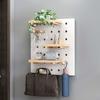 Tablero de agujeros de madera maciza, tablero colgante, estante de almacenamiento, gabinete de almacenamiento de pared, entrada de pared, almacenamiento de pared