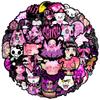 50 Estilo gótico negro rosa personalidad marca de moda papelería genial pegatinas papelería impermeable patineta taza pegatinas al por mayor