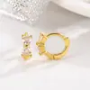 Pendientes de Aro con Forma de Lazo y Circonita para Mujer 2024 Nuevo Nicho Diseño de Alta Gama Moda Pendientes Dulces Estudiante