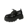 Zapatos de trabajo de suela gruesa estilo británico para mujer, nueva colección otoño 2026, estilo Mary Jane, zapatos simples JK negros versátiles, mocasines