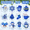 Set Plano 2D de 36 Piezas de Papá Noel, Muñeco de Nieve, Elfo, Caramelo, Familia de Madera Decoración para Fiesta Navideña Adornos Colgantes
