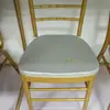 Cojín para Silla de Bambú Blanco Dorado Cojín para Asiento de Silla de Boda Esponja Cojín de Piel PU Silla de Hotel Silla de Boda al Aire Libre