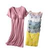 Camisón de lactancia de verano, ropa fina para amamantar, top de lactancia posparto con almohadilla para el pecho, vestido lunar, falda de lactancia de manga corta