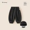 Pantalones Sueltos de Invierno para Niños Pantalones Casuales para Bebé Pantalones a Cuadros para Niños Pantalones con Puño Forrados de Polar Pantalones para Bebés y Niños Pequeños