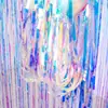 Cortina de Seda de Lluvia Transparente de Colores Fiesta de Cumpleaños Infantil Escaparate Boda Borla Fondo de Pared Decoración Arreglo Tiras de Color