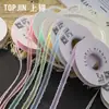 Shangjin Cinta de Seda Transparente con Borde Blanco de 1.0 cm Ramo de Flores Pajarita Cinta para Caja de Regalo DIY Cinta Floral