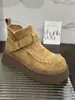 2026 Estilo Coreano Temperamento Moderno Nuevo Invierno Más Terciopelo Moda Suela Gruesa Aumenta Altura Botas Birkenstock para Mujer Botas de Moda Versátiles