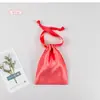 Bolsa de Tela de Satén de Seda Simulada Sedas y Satines Seda Artificial Lisa Bolsa Pequeña de Tela Cierre de Cordón Bolsillo con Solapa Bolsa de Embalaje para Pantalones
