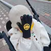 Guantes de Invierno para Bebé Estilo Coreano Cinco Dedos Alta Elasticidad Cálidos Guantes con Dedos Sonrientes 3-8 Años