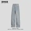 Novedad Primavera y Verano Cuadros de Colores Estilo High Street Retro Americano Holgado Aspecto Adelgazante Pantalones de Pierna Ancha Pantalones Rectos para Hombre