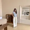 Pantalones Casuales de Tela Texturizada con Pliegues para Mujer 2026 Primavera/Verano Nuevos Delgados Cintura Elástica Rectos Holgados Adelgazantes Estilo Perezoso