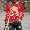 Europa Transfronteriza Sudadera con Capucha Redonda Divertida de Papá Noel Impresión 3D para Hombre Primavera Otoño Holgada Manga Larga Pulóver Comercio Exterior