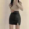 Mini Saia Skinny de Couro PU 2026 Novo Estilo Preta Petite Super Quente Saia Ultra-Curta Sexy Justa Curta da Moda