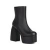 Botas Femininas Curtas Comércio Exterior Outono e Inverno Novo Estilo Botas Martin Botas de Garota Popular Solado Grosso Preto Salto Grosso Salto Super Alto Botas Curtas Botas de Cavaleiro
