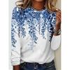 Popular camiseta de manga larga 3D para comercio exterior europeo y americano 2024, mujer, color liso, figura de flor, ropa para mujer de comercio exterior europeo y americano, un pelo lacio