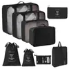 Conjunto de Sacos de Armazenamento para Viagem Transfronteiriça Roupas Roupa Íntima Calças Saco de Embalagem Separado Saco de Armazenamento Roupas Sapatos Bagagem Bolsa de Viagem