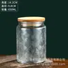 Estilo Japonés Vintage Tapa de Bambú Tapa de Madera Patrón de Begonia Frasco Sellado de Vidrio Botella para Snacks Fruta Deshidratada Frasco de Almacenamiento de Cocina