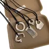 Nuevo Collar con Colgante de Cordón de Cuero Sensación de Alta Gama Estilo Largo Estilo Ins Cadena para la Clavícula Sentido de Diseño de Nicho Collar de Lujo Ligero Venta al por Mayor