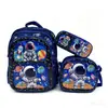 Mochila Escolar Transfronteriza, Mochila Escolar de Dibujos Animados de Cáscara Dura 3D para Estudiante de Primaria, Set de Tres Piezas, Mochila con Ruedas, 8-12 Años