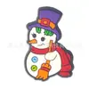 Amuletos para zapatos de muñeco de nieve navideño, Accesorios para zapatos tipo zueco de regalo de Navidad, Decoración de goma blanda de PVC Accesorios para DIY, Transfronterizo