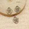 15x12mm 0.9g Accesorios para Joyería DIY Hecho a Mano Corazón Doble Cara Hecho a Mano con Amor Colgante