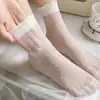 Meias Finas de Renda para Mulheres, Atacado Zhuji, Primavera e Verão, Anti-Puxões, Duráveis, Meias de Compressão Leve para Afinar a Panturrilha, Peça Única, Dropshipping