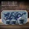 Juego de Té Xianglong Azul y Blanco Cerámica Retro China Juego de Burbuja Seca Tapa Flotante Taza de Té Bandeja de Té Souvenir de Negocios