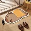 Capibara Alfombra de Piso Absorbente de Diatomeas para Baño Alfombra de Pie Antideslizante de Secado Rápido para Inodoro Alfombra de Piso Resistente a la Suciedad para Puerta de Inodoro