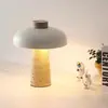 Estilo Silencioso Mármore Quarto Luminária de Cabeceira Designer Dinamarquês Senso Avançado Cogumelo Sala de Estar Estudo Caverna Lâmpada de Mesa Pedra