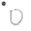 Modelo Básico de Titanio F136 0.8X8Mm Tachuela Falsa para Nariz Aro Nasal en Forma de D Aro Nasal sin Perforación Pinza Nasal Joyería para Perforación del Tabique Nasal