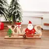 Decoración Navideña de Papá Noel de Madera Transfronteriza Adornos de Escritorio Adornos de Decoración Navideña Decoración Navideña