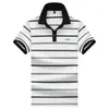 Camisa Polo Rayada en Blanco y Negro de Verano para Hombre Alihu, Top de Manga Corta Estilo Lujo para Ropa Exterior