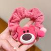 Banda para el cabello de felpa para niños de otoño e invierno con forma de intestino grueso, linda banda de goma con forma de bola de dibujos animados, cuerda para la cabeza, accesorios para el cabello de oso de fresa para mujeres